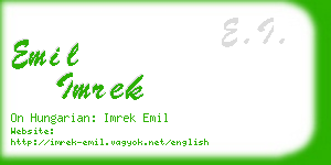 emil imrek business card